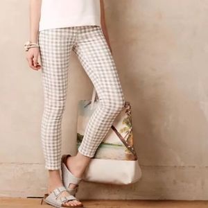 Paige Verdugo Gray White Gingham Ankle Jeans 32 Waist